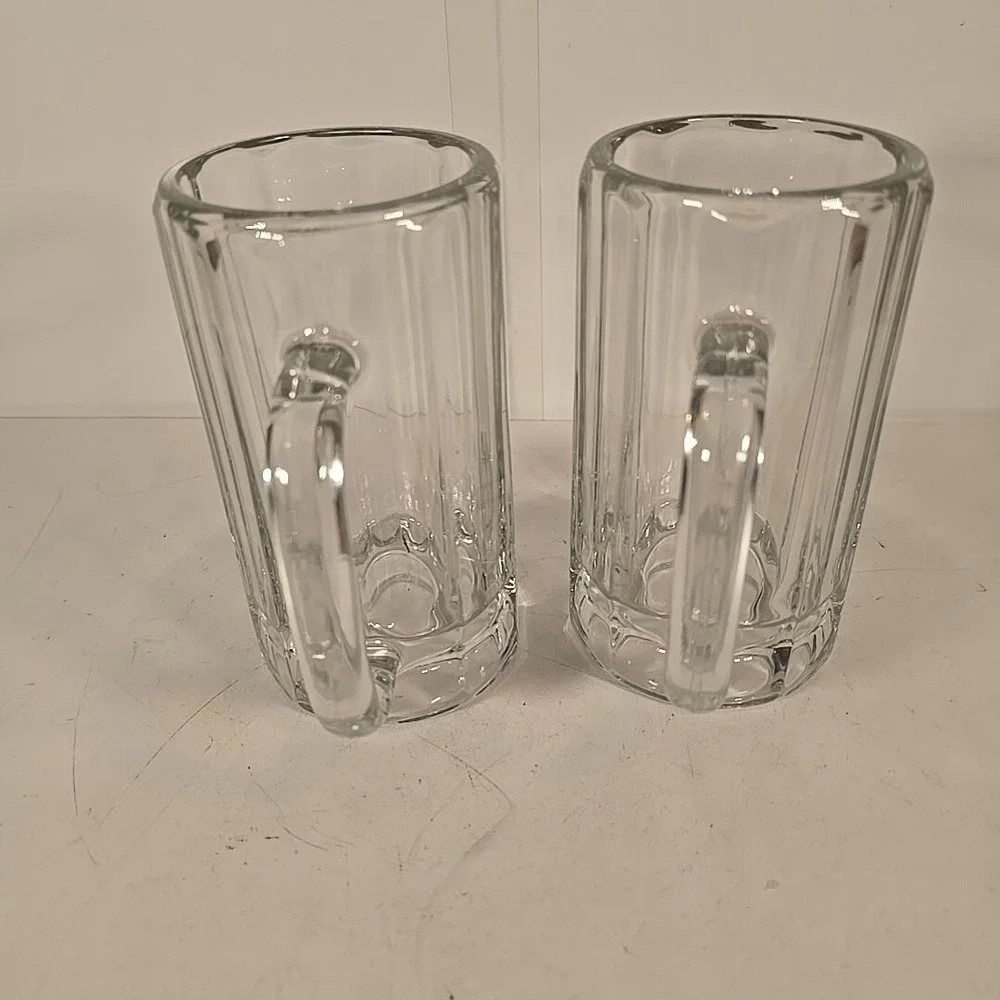 Vintage LIBBEY Beer Mug Thick Heavy‎ 10 Panel Glass 5.25